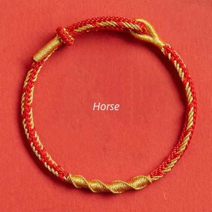 Chinese Zodiac Guardian Buddha Corresponding Color Blessing Dragon Knot Protective Bracelet-LuckyCharms.Shop