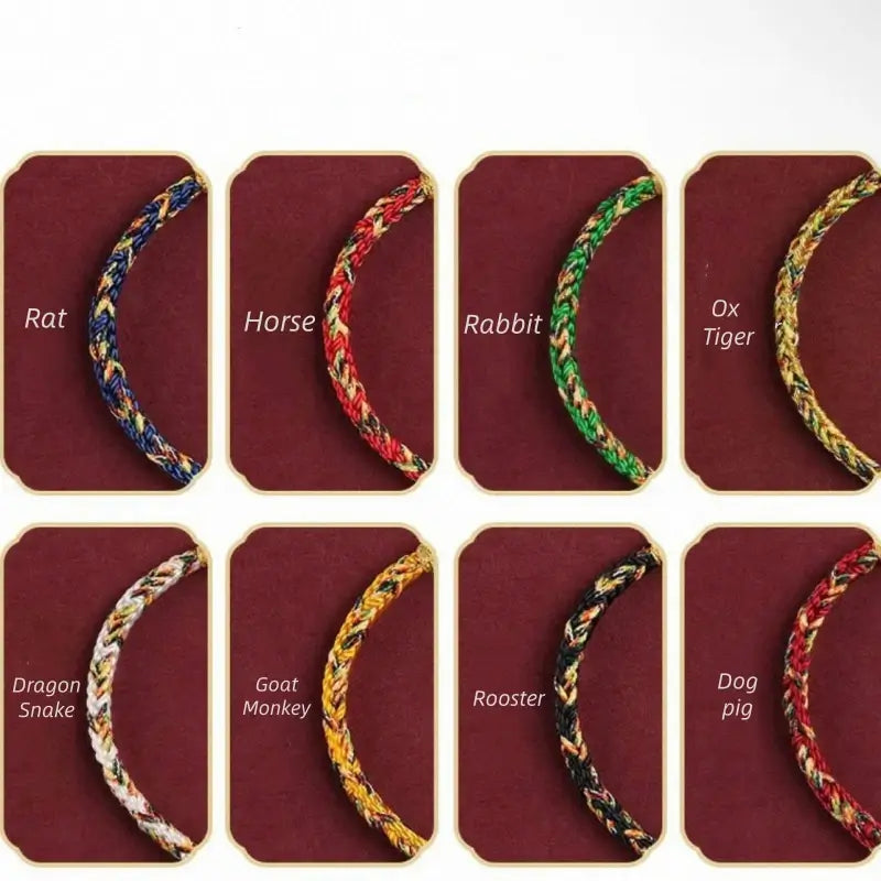 Chinese Zodiac Guardian Buddha Corresponding Color Blessing Dragon Knot Protective Bracelet-LuckyCharms.Shop