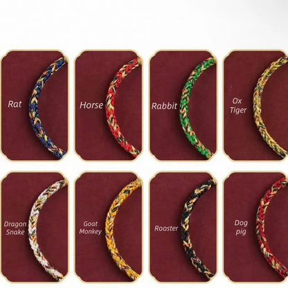 Chinese Zodiac Guardian Buddha Corresponding Color Blessing Dragon Knot Protective Bracelet-LuckyCharms.Shop