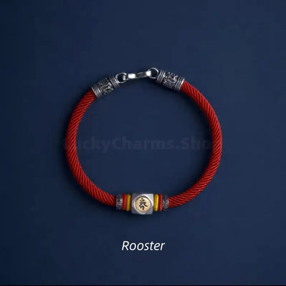 Chinese Zodiac Guardian Buddha Seed Syllables Symbol Red Bracelet-LuckyCharms.Shop