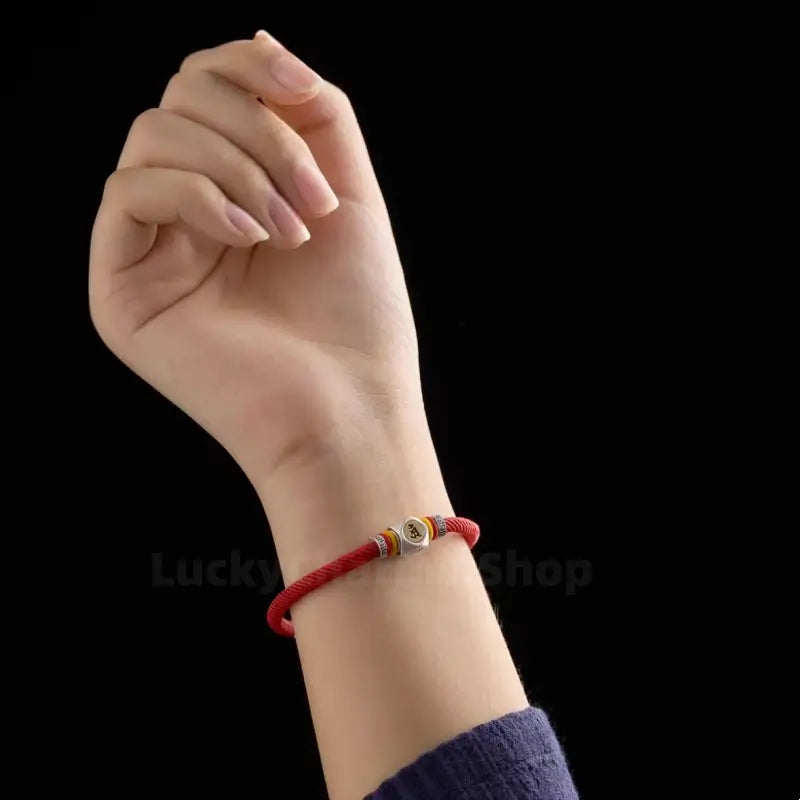 Chinese Zodiac Guardian Buddha Seed Syllables Symbol Red Bracelet-LuckyCharms.Shop
