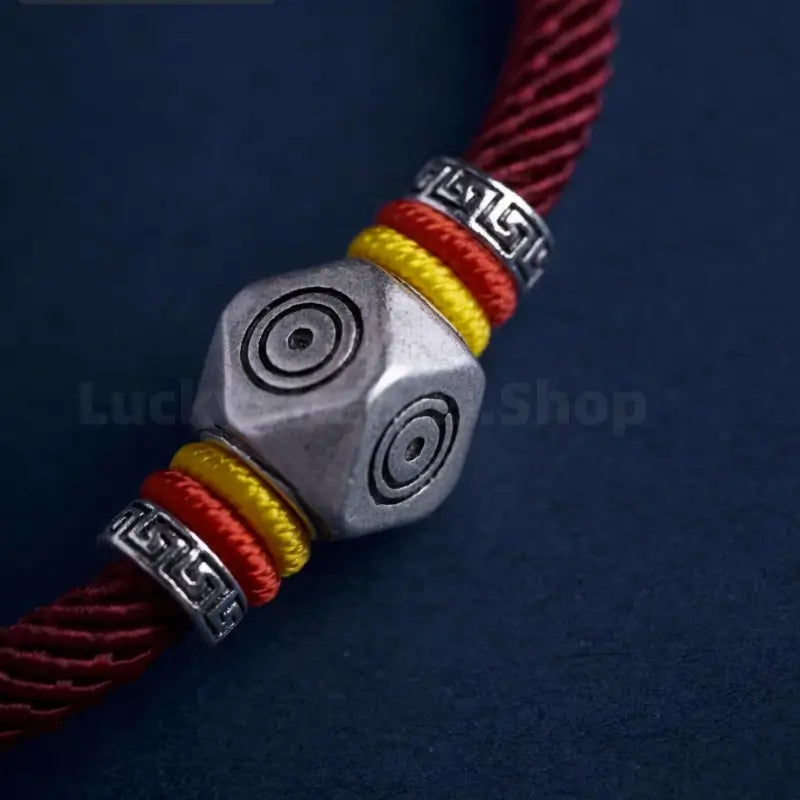 Chinese Zodiac Guardian Buddha Seed Syllables Symbol Luck Dark Red Bracelet-LuckyCharms.Shop