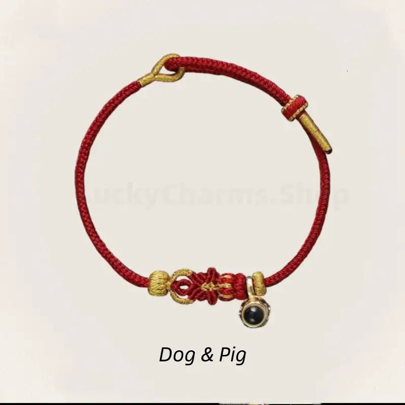 Mount Putuo Blessing Chinese Zodiac Guardian Projection Stone Lucky Braided Bracelet-LuckyCharms.Shop