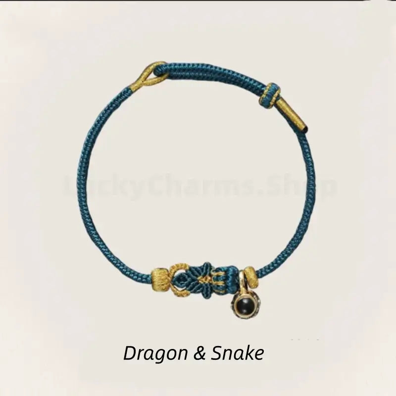 Mount Putuo Blessing Chinese Zodiac Guardian Projection Stone Lucky Braided Bracelet-LuckyCharms.Shop