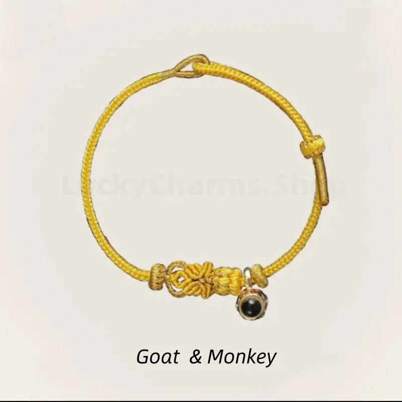 Mount Putuo Blessing Chinese Zodiac Guardian Projection Stone Lucky Braided Bracelet-LuckyCharms.Shop
