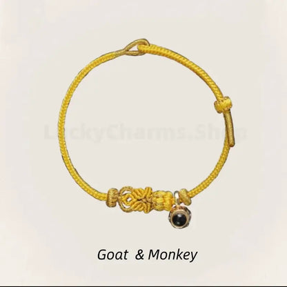 Mount Putuo Blessing Chinese Zodiac Guardian Projection Stone Lucky Braided Bracelet-LuckyCharms.Shop