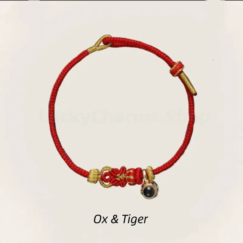 Mount Putuo Blessing Chinese Zodiac Guardian Projection Stone Lucky Braided Bracelet-LuckyCharms.Shop