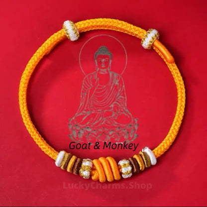 Wutai Mountain Blessed Three-Knot Chinese Zodiac Guardian Bracelet | Adjustable Red String Luck Bracelet for Zodiac Natives-LuckyCharms.Shop
