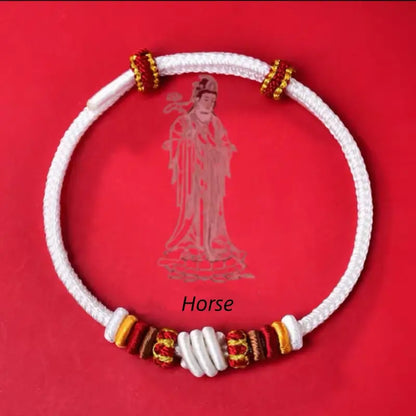 Wutai Mountain Blessed Three-Knot Chinese Zodiac Guardian Bracelet | Adjustable Red String Luck Bracelet for Zodiac Natives-LuckyCharms.Shop