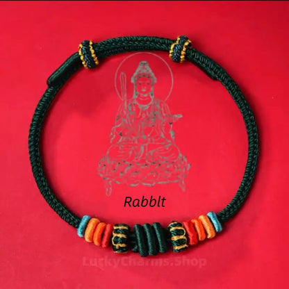 Wutai Mountain Blessed Three-Knot Chinese Zodiac Guardian Bracelet | Adjustable Red String Luck Bracelet for Zodiac Natives-LuckyCharms.Shop