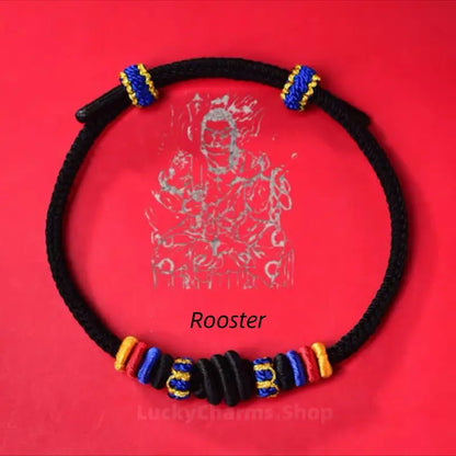 Wutai Mountain Blessed Three-Knot Chinese Zodiac Guardian Bracelet | Adjustable Red String Luck Bracelet for Zodiac Natives-LuckyCharms.Shop