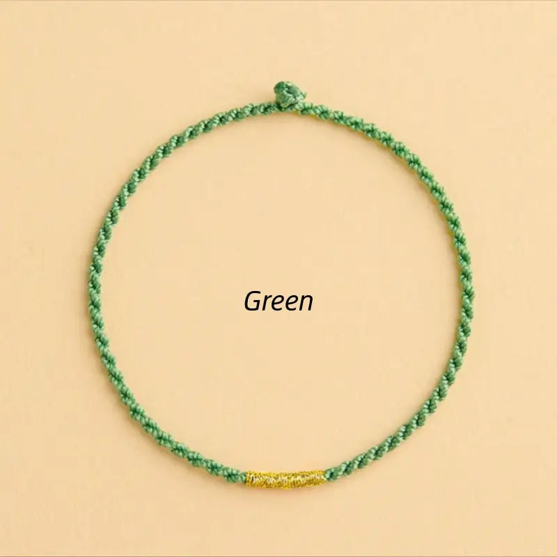 Golden Threads Ultra-thin Braided Hand Rope Blessing Bracelet for Love Luck Wisdom-LuckyCharms.Shop