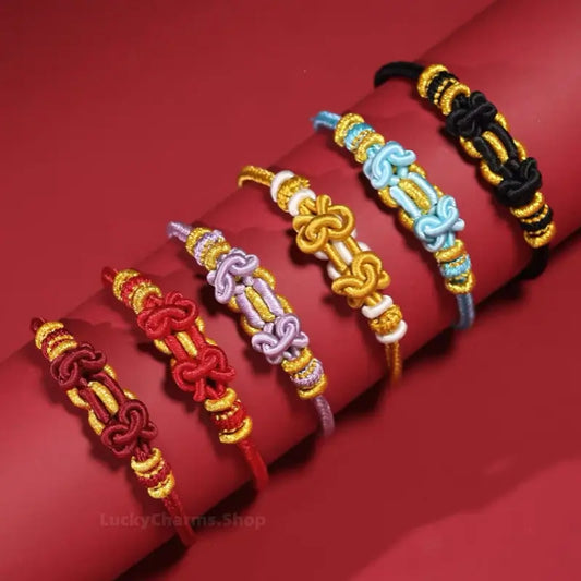 Horse Lucky Horse Hoof Knot Braided Bracelet | Adjustable Multi-Color Chinese Style Jewelry-LuckyCharms.Shop