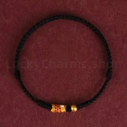 Koi Fish Golden Bead Luck Success Braided Rope Bracelet-LuckyCharms.Shop
