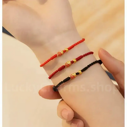 Koi Fish Golden Bead Luck Success Braided Rope Bracelet-LuckyCharms.Shop