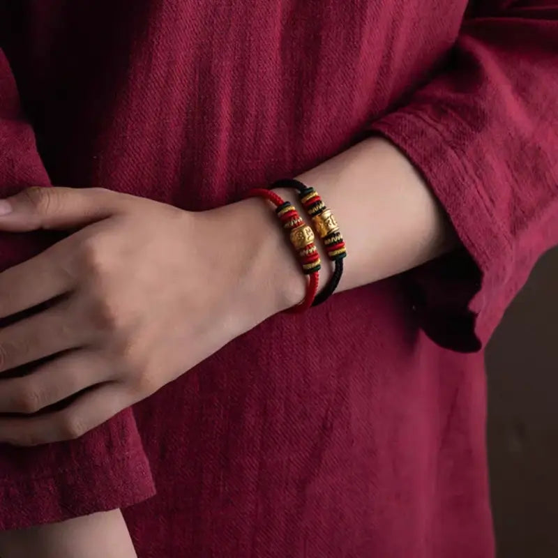 DIY-Friendly Lotus Knot Lucky Adjustable Bracelet with Sterling Silver Clasp-LuckyCharms.Shop