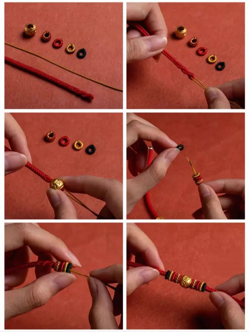 DIY-Friendly Lotus Knot Lucky Adjustable Bracelet with Sterling Silver Clasp-LuckyCharms.Shop