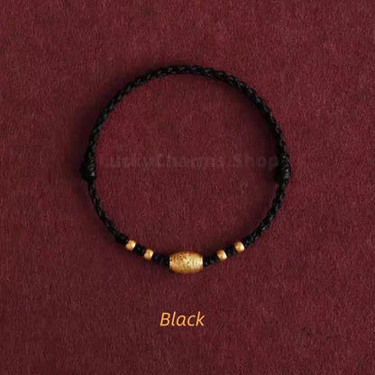 Gold-Plated Lu Lu Tong Fortune-Turning Bead Braided Bracelet-LuckyCharms.Shop