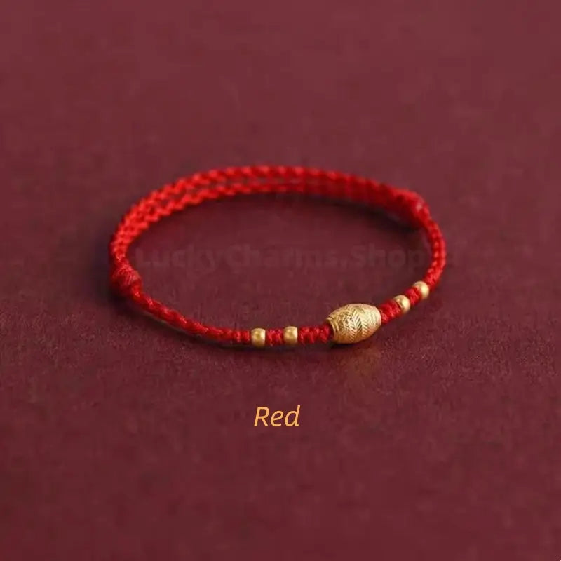 Gold-Plated Lu Lu Tong Fortune-Turning Bead Braided Bracelet-LuckyCharms.Shop
