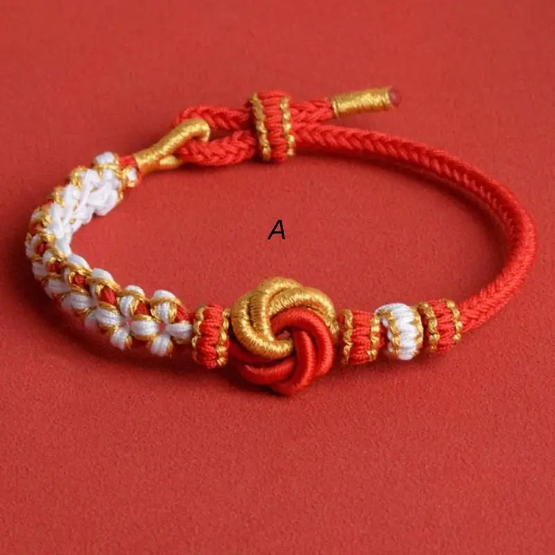 DIY-Friendly Mandala & Peach Blossom Knot Braided Adjustable Bracelet-LuckyCharms.Shop