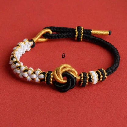 DIY-Friendly Mandala & Peach Blossom Knot Braided Adjustable Bracelet-LuckyCharms.Shop