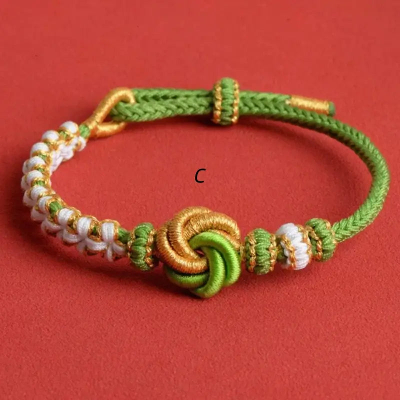 DIY-Friendly Mandala & Peach Blossom Knot Braided Adjustable Bracelet-LuckyCharms.Shop