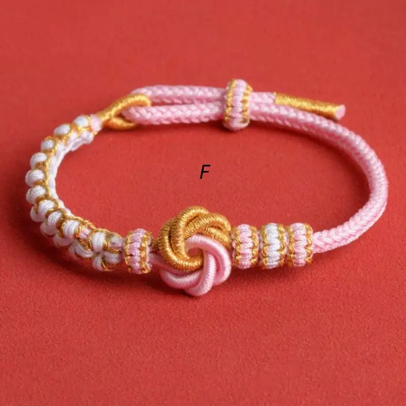 DIY-Friendly Mandala & Peach Blossom Knot Braided Adjustable Bracelet-LuckyCharms.Shop