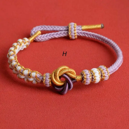 DIY-Friendly Mandala & Peach Blossom Knot Braided Adjustable Bracelet-LuckyCharms.Shop