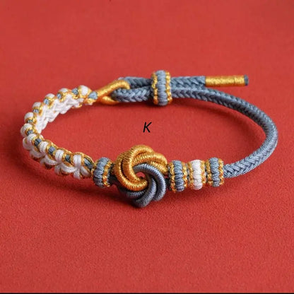 DIY-Friendly Mandala & Peach Blossom Knot Braided Adjustable Bracelet-LuckyCharms.Shop