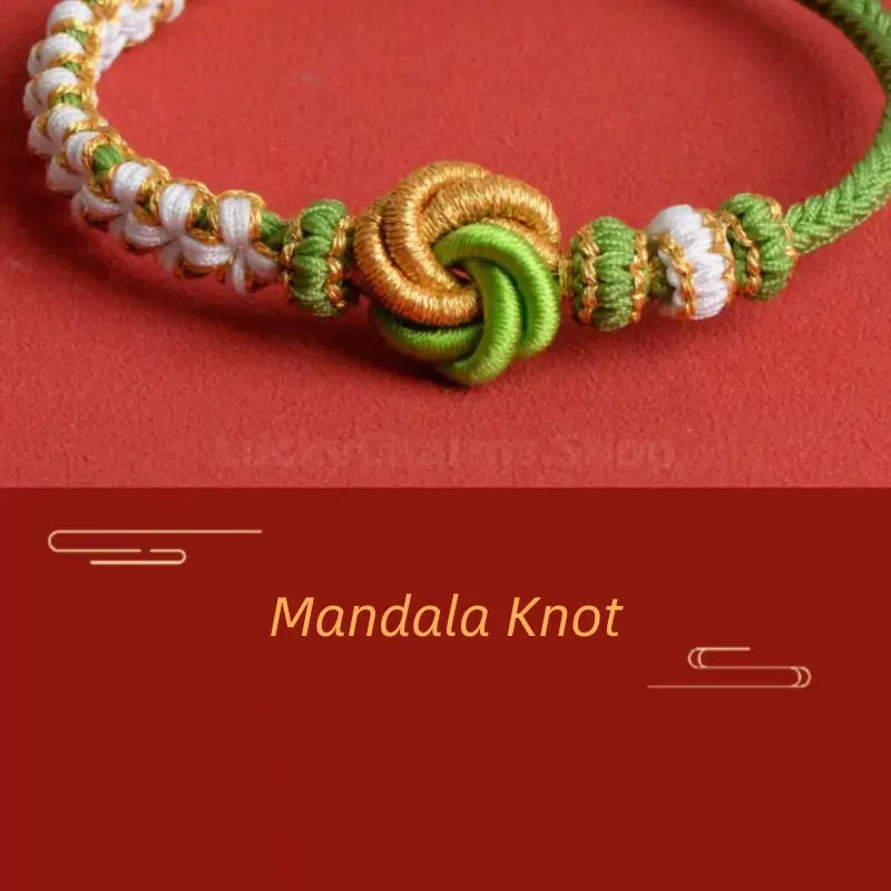 DIY-Friendly Mandala & Peach Blossom Knot Braided Adjustable Bracelet-LuckyCharms.Shop