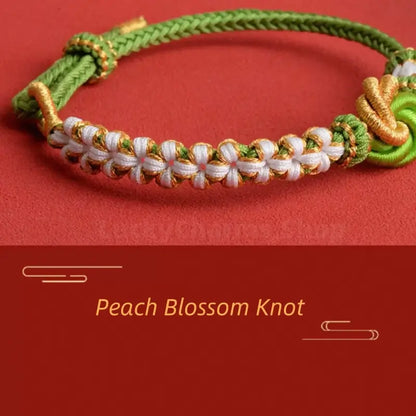 DIY-Friendly Mandala & Peach Blossom Knot Braided Adjustable Bracelet-LuckyCharms.Shop