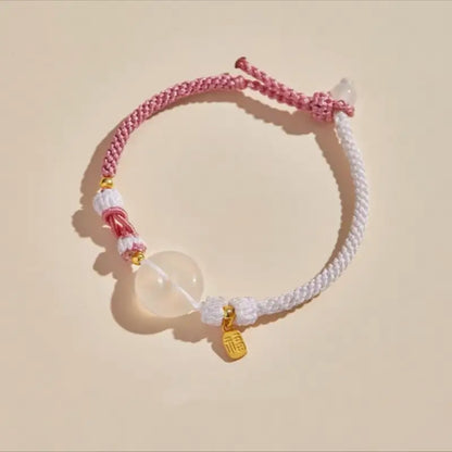 天然瑪瑙ピースバックルブレスレット | 925シルバーメッキゴールドブレッシングペンダント、8本のマルチカラー編み込みコード