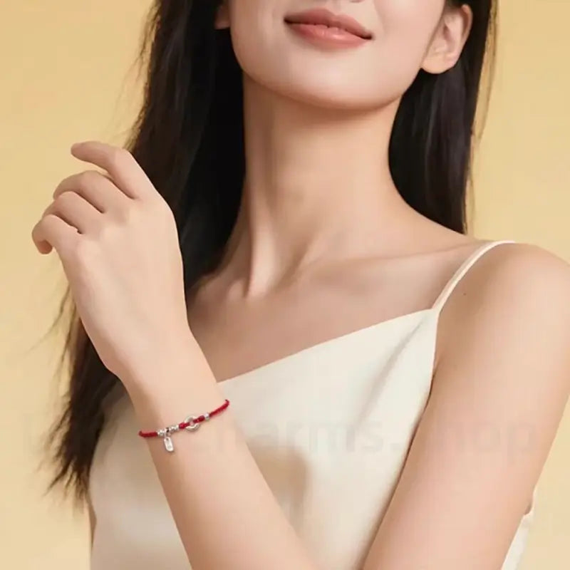 925 Silver Peace Buckle Braided Rope Bracelet for Peace Health Wealth-LuckyCharms.Shop