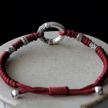 925シルバー ドラゴンフェニックス ピースバックル カップルブレスレット | カルセドニー/ブラックアゲートビーズ、ロマンチックな幸運のブレスレット