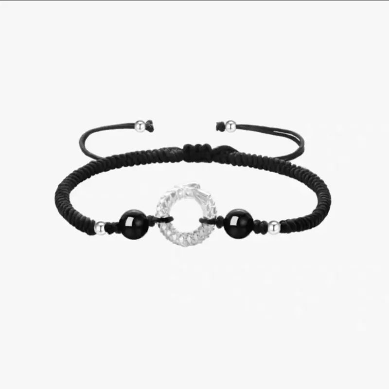 ターンフォーチュン 999 ファインシルバー ピースバックル カップルブレスレット | 回転模様 幸運の干支お守り