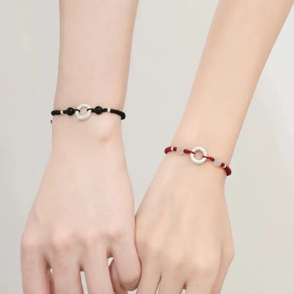 ターンフォーチュン 999 ファインシルバー ピースバックル カップルブレスレット | 回転模様 幸運の干支お守り