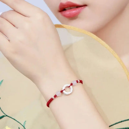 ターンフォーチュン 999 ファインシルバー ピースバックル カップルブレスレット | 回転模様 幸運の干支お守り