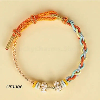 DIY-Friendly Peach Blossom Knot Twist Chain Adjustable Braided Bracelet-LuckyCharms.Shop