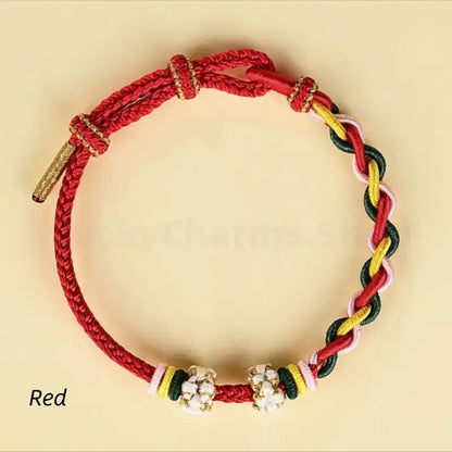 DIY-Friendly Peach Blossom Knot Twist Chain Adjustable Braided Bracelet-LuckyCharms.Shop