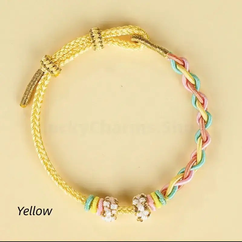 DIY-Friendly Peach Blossom Knot Twist Chain Adjustable Braided Bracelet-LuckyCharms.Shop