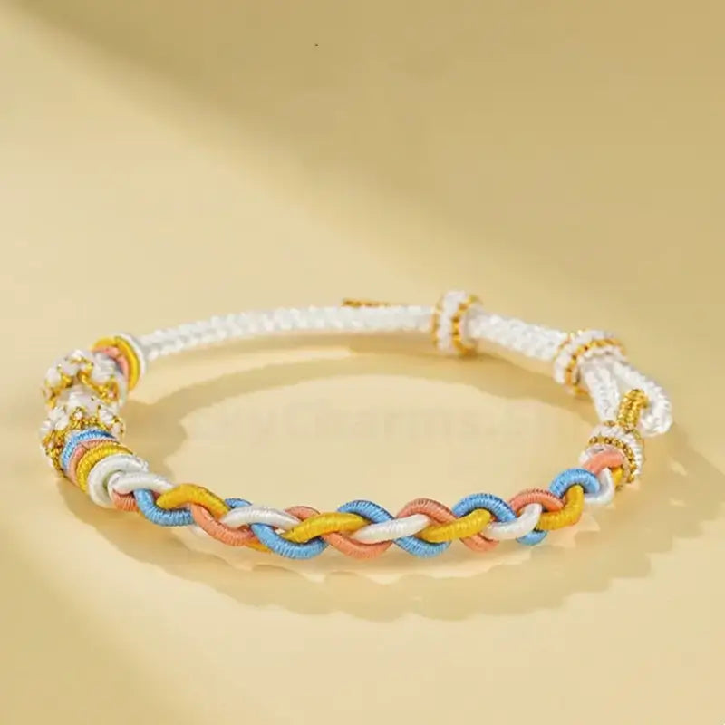 DIY-Friendly Peach Blossom Knot Twist Chain Adjustable Braided Bracelet-LuckyCharms.Shop