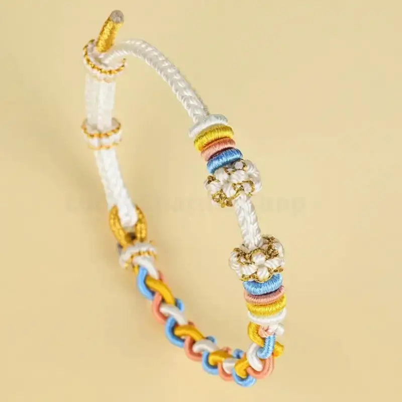 DIY-Friendly Peach Blossom Knot Twist Chain Adjustable Braided Bracelet-LuckyCharms.Shop