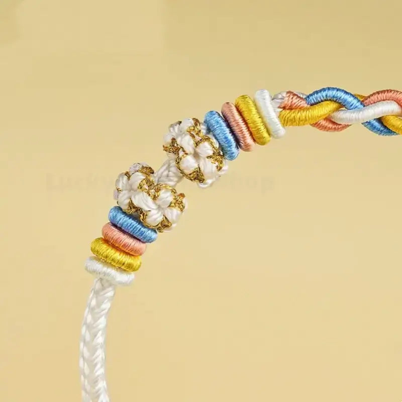 DIY-Friendly Peach Blossom Knot Twist Chain Adjustable Braided Bracelet-LuckyCharms.Shop