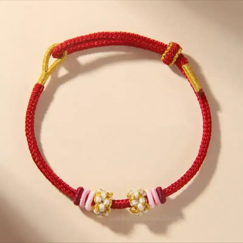 Peach Blossom Knot Solid Color Lucky Braided Bracelet | DIY-friendly Series 3-LuckyCharms.Shop