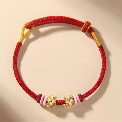 Peach Blossom Knot Solid Color Lucky Braided Bracelet | DIY-friendly Series 3-LuckyCharms.Shop