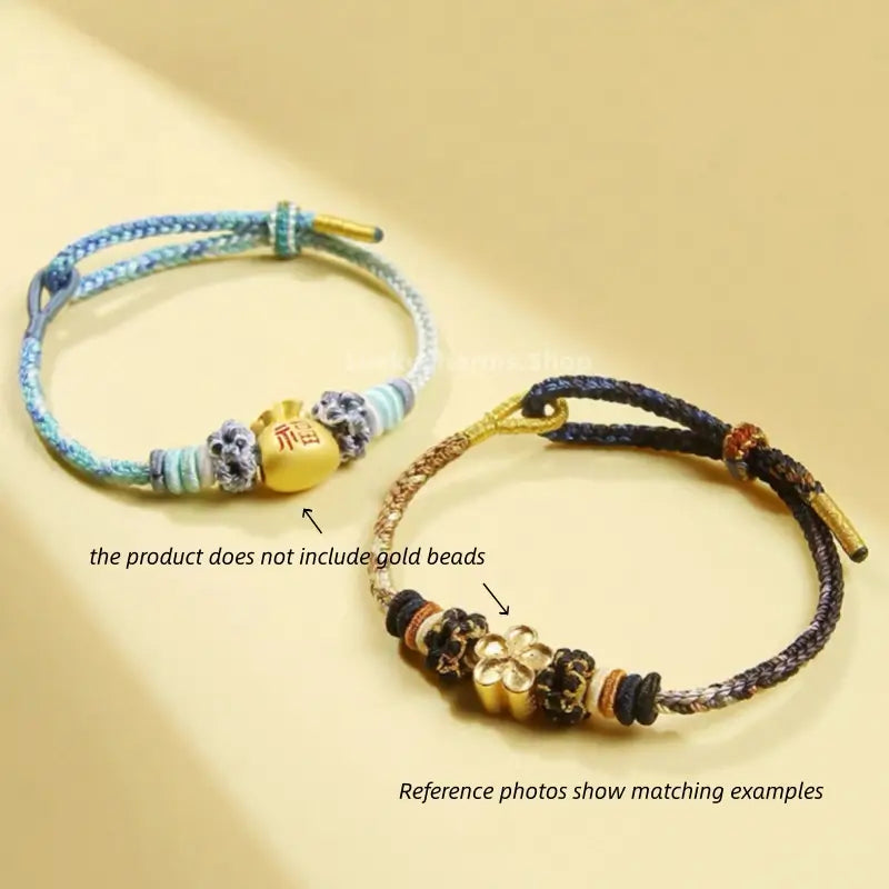 Peach Blossom Knot Gradient Color Love  Braided Bracelet | DIY-friendly Series 4-LuckyCharms.Shop