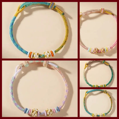 Peach Blossom Knot Gradient Color Lucky Braided Bracelet | DIY-friendly Series 6-LuckyCharms.Shop