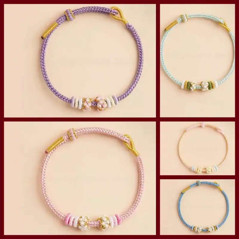 Mount Putuo Blessed Peach Blossom Knot Light Color DIY Bracelet (Series 1)-LuckyCharms.Shop