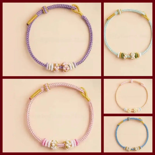 Mount Putuo Blessed Peach Blossom Knot Light Color DIY Bracelet (Series 1)-LuckyCharms.Shop