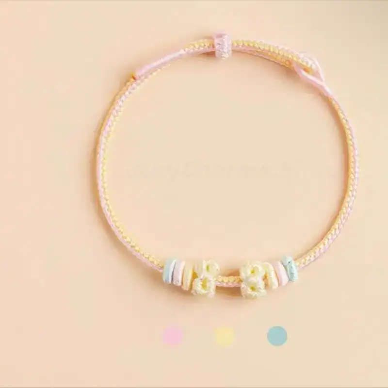 Mount Putuo Blessed Peach Blossom Knot Light Color DIY Bracelet (Series 1)-LuckyCharms.Shop